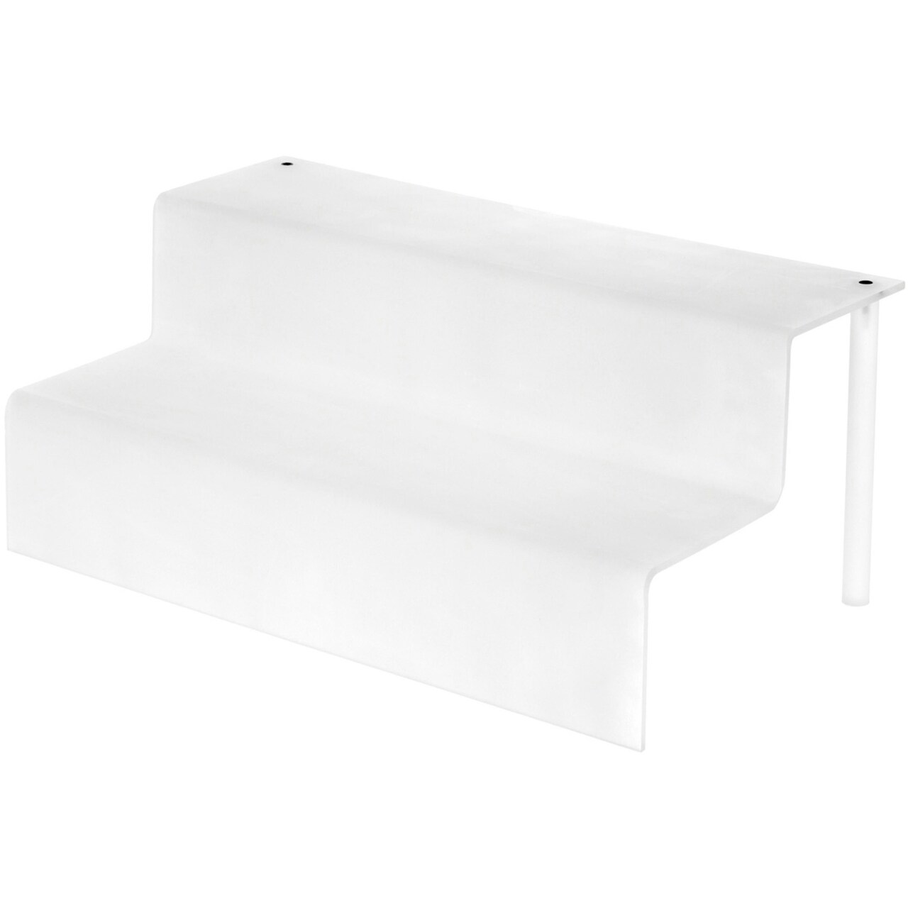 Plymor Frosted Acrylic 2-Step Display Stairs, 6.25" H x 12" W x 10.25" D